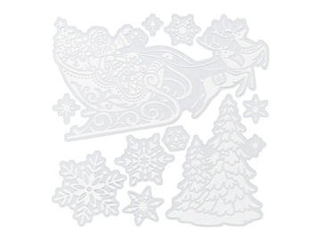 NAKLEJKI ŚWIĄTECZNE OZDOBY ŚWIĄTECZNE NA OKNO CRELANDO 10 elementów