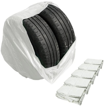 BIAŁE DUŻE Worki na koła i opony 100x100cm LDPE 30µm 160L 100szt STIX