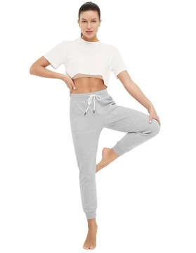 DAMSKIE SPODNIE DRESOWE SZARE Rozmiar L