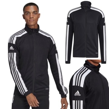 BLUZA ADIDAS MĘSKA SPORTOWA NA TRENING PIŁKARSKA CZARNA ROZPINANA R.M