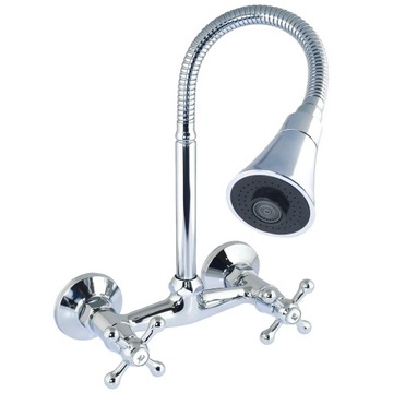 BATERIA UMYWALKOWA RUCHOMA GIĘTKA WYLEWKA FLEX ŚCIENNA ŁAZIENKOWA CHROM