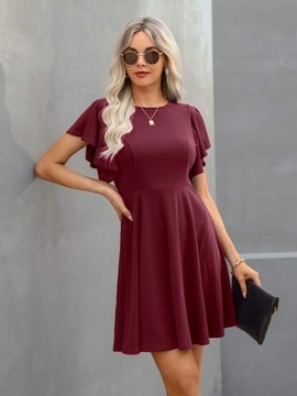 SHEIN SUKIENKA PROSTA BURGUND R.S F069063