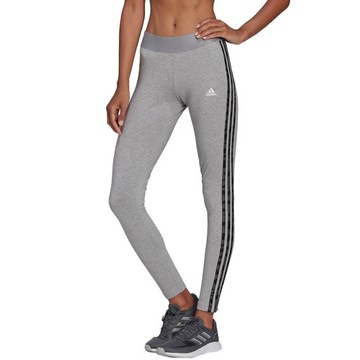 Legginsy damskie adidas Loungewear Essentials 3-Stripes szare HE7016 Leggin