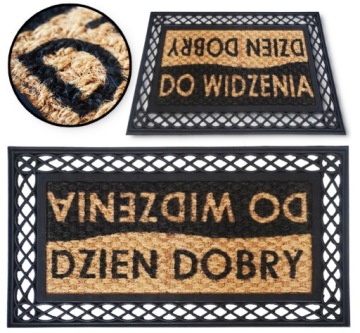 WYCIERACZKA WEJŚCIOWA DO BUTÓW POD DRZWI KOKOS MATA ZEWNĘTRZNA MOCNA 45x75