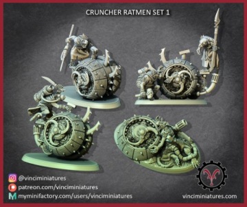 Набор 1 Cruncher Ratmen - Vinciminiatures - 3D печать