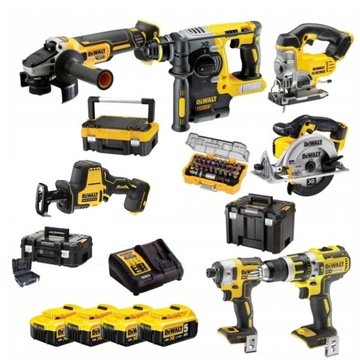 DEWALT ZESTAW NARZĘDZI COMBO 7 elem 18V 4x5.0Ah