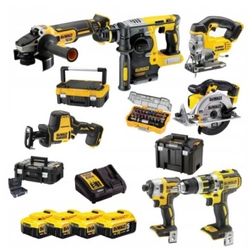 DEWALT ZESTAW elektronarzędzi combo 7 el. 18V 4x5.0Ah