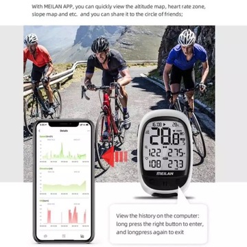 Meilan M2 licznik rowerowy komputer GPS Ant+ BT