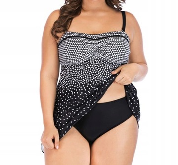 STRÓJ KĄPIELOWY KOSTIUM PLUS SIZE SPÓDNICZKA SEXY