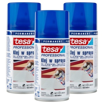 TESA Klej w sprayu do tapicerki tkanin mocny x 3