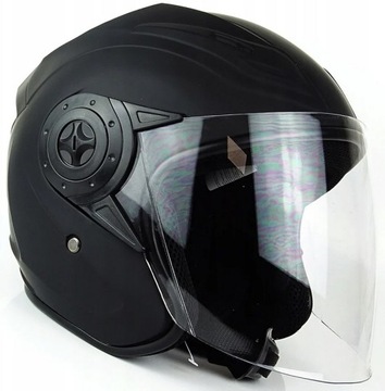 KASK MOTOCYKL Jet Orzech OTWARTY Czarny MAT SKUTER CHOPPER Cruiser XS