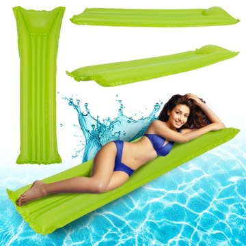 MATERAC PLAŻOWY DMUCHANY POMPOWANY DO PŁYWANIA SPLASH-GREEN 174x59 CM