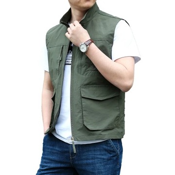 Spring and Autumn Outwear with Multiple Pockets Fi