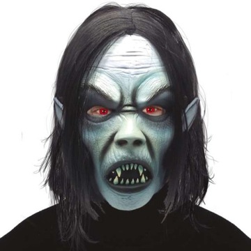MASKA wampir LATEKS włosy mroczna HALLOWEEN