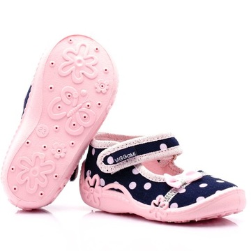 ТАПОЧКИ VIGGAMI ОБУВЬ ДЛЯ ДЕВОЧЕК MAJKA В горошек 24