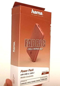 Powerbank Hama Fabric Chilli Pepper Red 10000mAh
