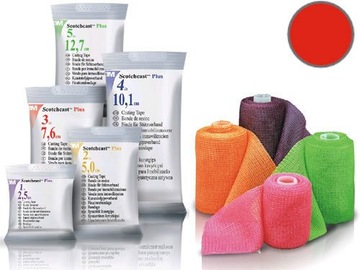 3M Scotchcast - lekki gips - czerwony 7,6cm