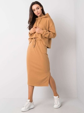 Спортивный комплект ЖЕНСКИЙ ЮБКА МИДИ СВИТШИРТ F109 черный 38 M