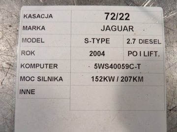JEDNOTKA JAGUAR S-TYPE 4R8Q-12A650-EC 5WS40059C-T