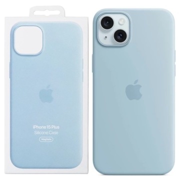 Pouzdro Zadní Kryt Apple Iphone 15 Plus Silicone Case Magsafe Blue Originální