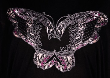 LEE bluzka BUTTERFLY black JANIS T _ S