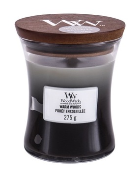 WoodWick Świeca Sojowa Zapachowa Warm Woods Drewniany Knot Średnia 275g