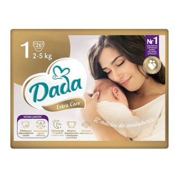 ++ DADA Extra Care pieluchy newborn newbaby 1 / 26 szt.