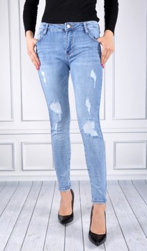 Damskie Spodnie Jeansy Push-Up Modelujące na Lato