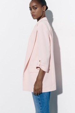 Длинный пиджак с закатанными рукавами ZARA L