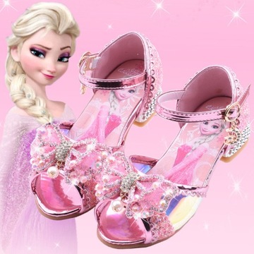 AISHA PRINCESS SHOES ЛЕТНИЕ ДЕТСКИЕ ТУФЛИ НА ВЫСОКОМ КАБЛУКЕ FROZEN