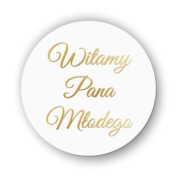 Tablica weselna okrągła 60 cm złote lustro