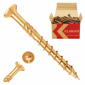 WKRĘTY CIESIELSKIE DO DREWNA 8x80 STOŻKOWE TORX 50szt WKCS-08080 KLIMAS