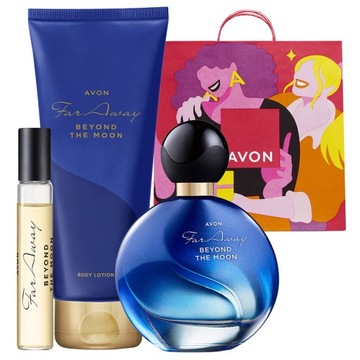 AVON FAR AWAY BEYOND THE MOON ZESTAW PREZENT DAMSKI PERFUMY 50ML + GRATIS