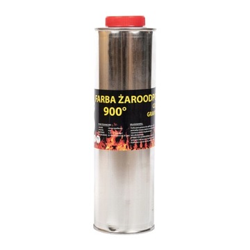 FARBA DO PIECÓW TŁUMIKÓW KOMINKÓW RUR ŻAROODPORNA DO 900°C 1L GRAFIT