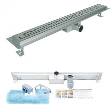 Sanitline Odpływ liniowy Indian 80 cm wzór grecki