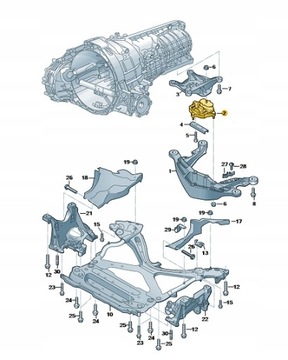 AUDI OE ULOŽENÍ PŘEVODOVKY ŘAZENÍ A4 A5 Q5