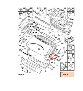 ОРИГИНАЛЬНЫЙ БОП ОТКРЫТКА ЗАДНЕГО БАГАЖНИКА CITROEN C4 PICASSO I