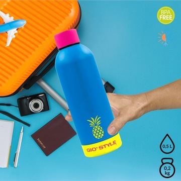 ТЕРМОБУТЫЛКА 0,5 Л KAMAI GIO STYLE, НЕРЖАВЕЮЩАЯ СТАЛЬ, СИНЯЯ