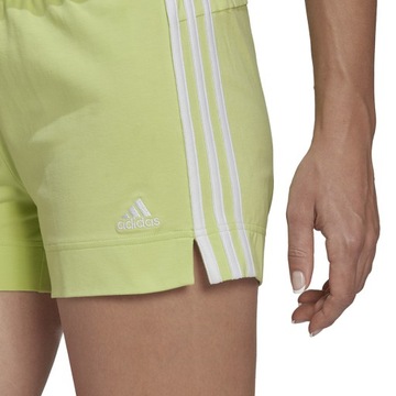 Spodenki damskie adidas Essentials Slim 3-Stripes Shorts zielone HE9361 :M