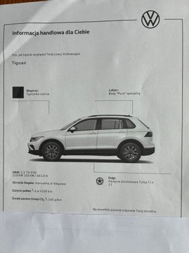 Volkswagen Tiguan II SUV Facelifting 1.5 TSI 150KM 2023 VW Tiguan 1.5 TSI EVO 150KM 2023r 1 właściciel gwarancja niski przebieg, zdjęcie 20