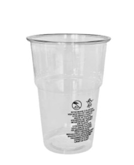 Kubki plastikowe transparent znak SUP 250ml 50szt z opłatą SUP/BDO