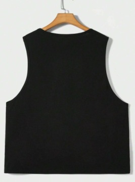 SHEIN ФУТБОЛКА БЕЗ РУКАВОВ ЧЕРНАЯ С ПРИНТОМ 3XL HA