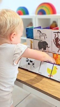 Магнитный блок-пазл в упаковке 40 шт. Набор головоломок «Дуэт с животными»