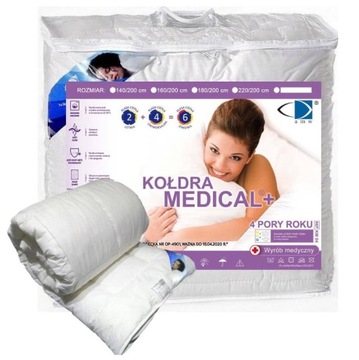 Kołdra Medical 4 PORY ROKU antyalergiczna zimowa 140x200 prać 95°C PODWÓJNA