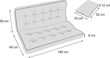 Подушка на качели или садовую скамейку, 180 см.