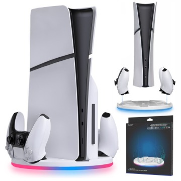 STACJA ŁADUJĄCA PS5 SLIM PODSTAWKA ŁADOWARKA DO PADÓW RGB STOJAK