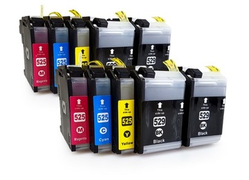 10 Tusz do Brother LC529 LC525 DCP J100 J105 J200