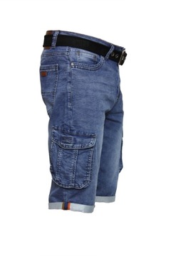 MĘSKIE KRÓTKIE SPODENKI - BOJÓWKI JEANS W46 PAS 124-126+