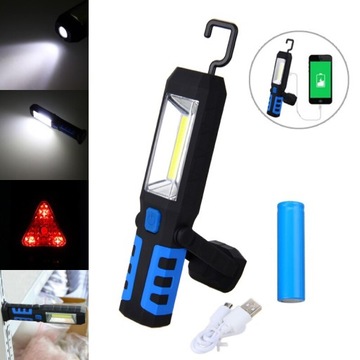 СВЕТОДИОДНАЯ ЛАМПА COB 3in1 ДЛЯ МАСТЕРСКИХ, АККУМУЛЯТОРНАЯ