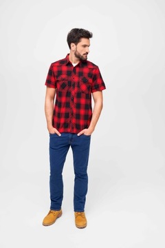 Koszula Brandit Checkshirt halfsleeve red-black XL